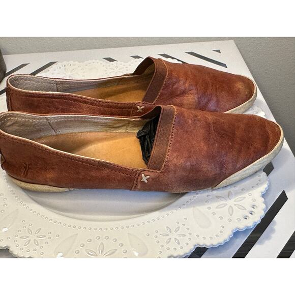 Women's Frye Melanie Brown Leather Slip On Flats - Loafers - Size 7.5 - Picture 7 of 13